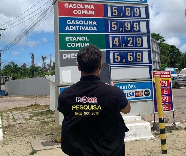 Pesquisa do Procon-JP aponta que preços de todos os combustíveis são os mesmos há uma semana