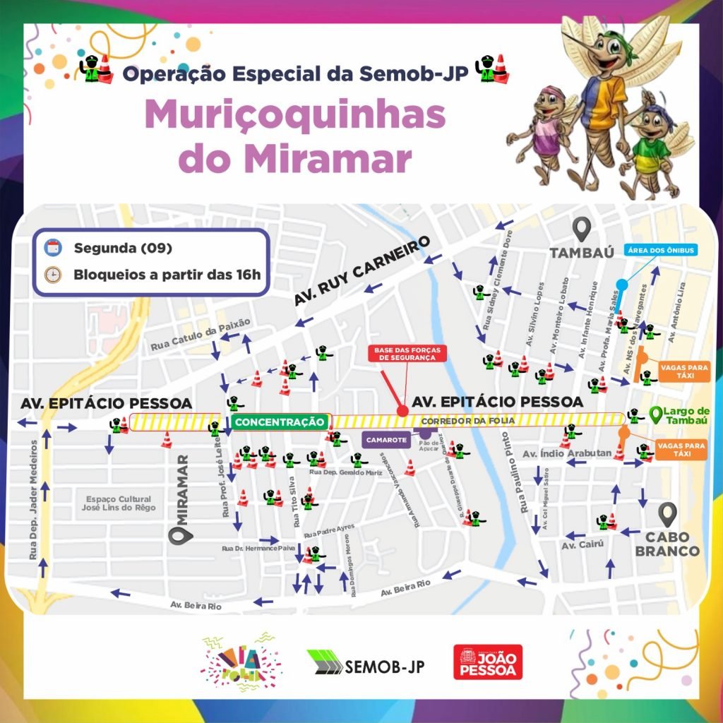 Semob-JP reforça operação de mobilidade para desfile do Bloco Muriçoquinhas