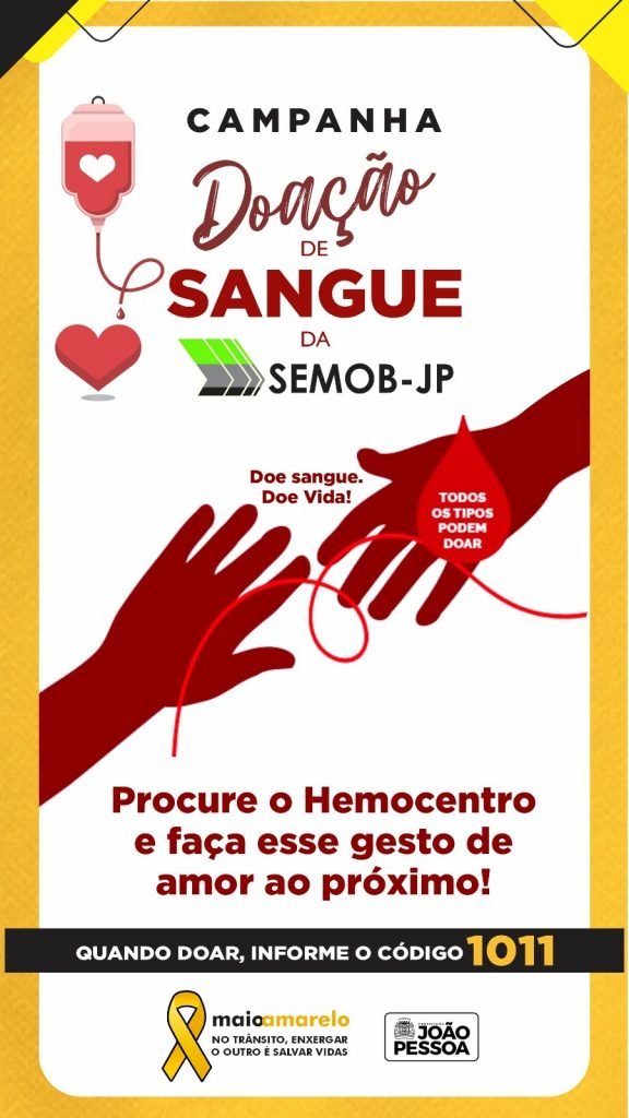 Semob-JP realiza ação solidária para incentivar doação de sangue