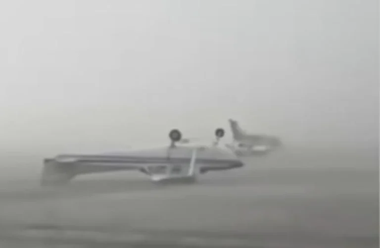 Detalhes da tempestade que derrubou aviões e danificou terminal na Itália