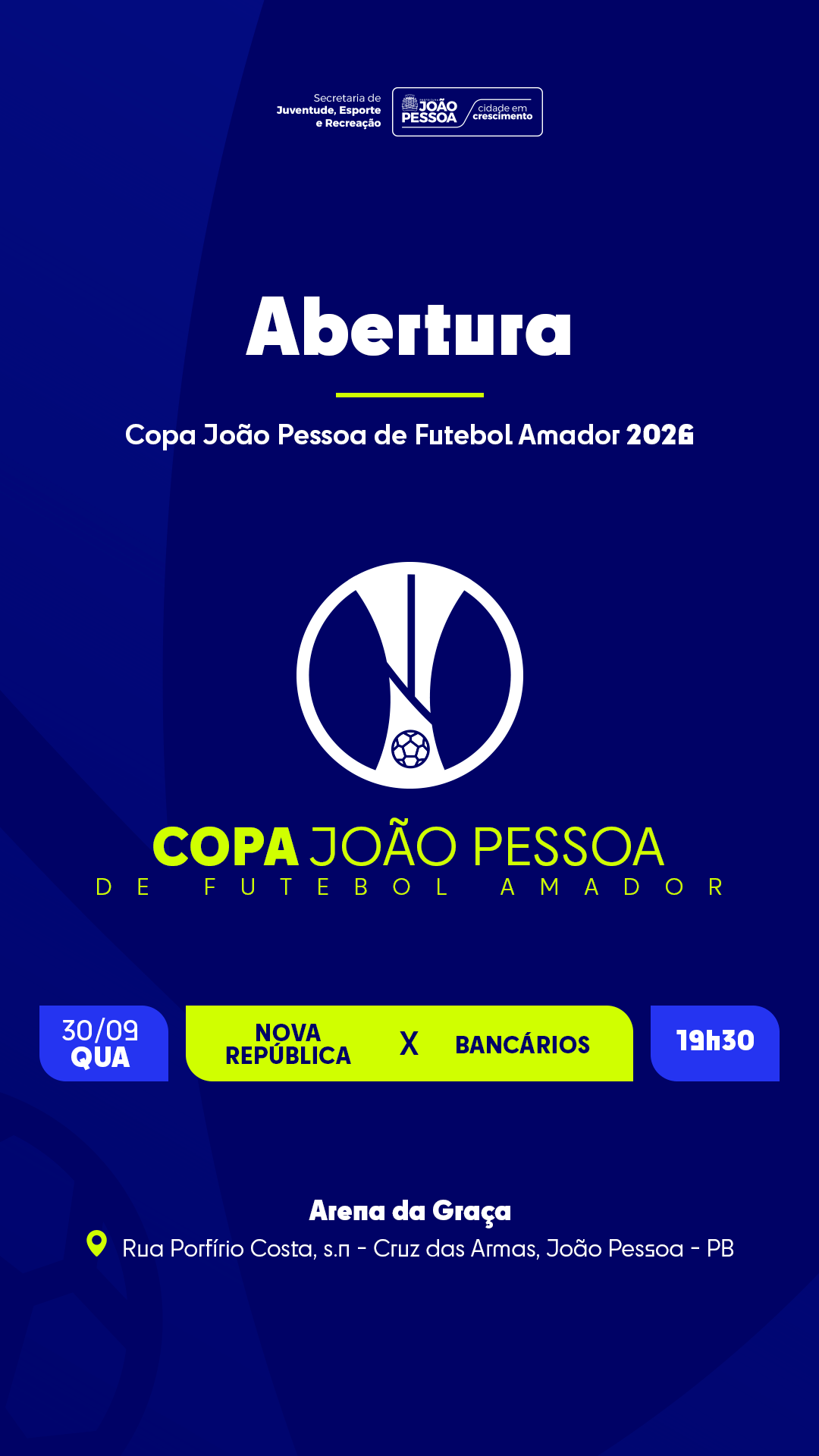 Copa João Pessoa de Futebol Amador começa nesta quarta-feira com partida entre Nova República e Bancários