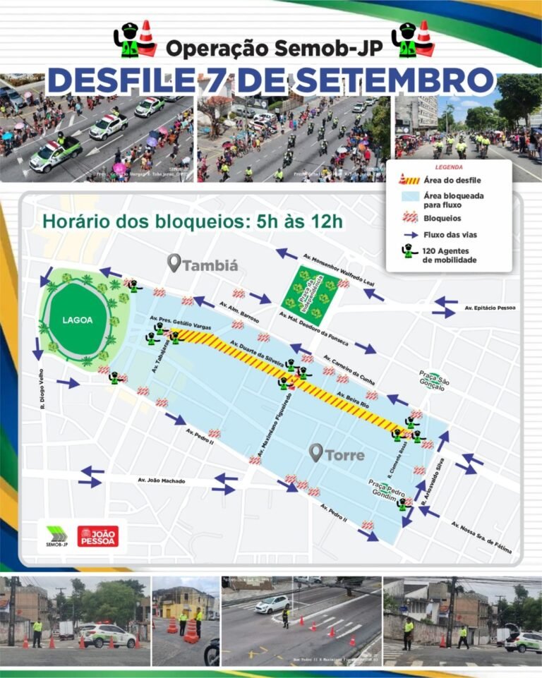 Semob-JP mobiliza 120 agentes e altera rotas de ônibus para desfile de 7 de Setembro